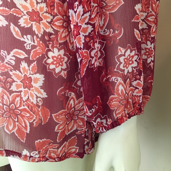 Sold! Sundance sheer floral silk blouse Size M - Picture 3 of 8